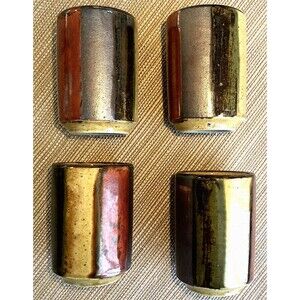 Otagiri 1970s Japan Vintage 4 Handmade hand painted Ceramic Cups 3.5 H, 2.5 W